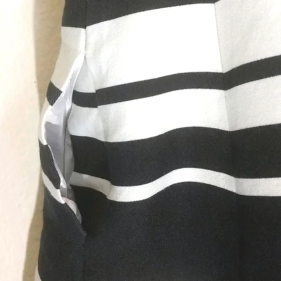 Kate Spade Women's Cape Stripe Cocktail Dress Black White Stripe Size 0 - Picture 10 of 16